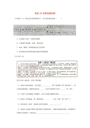 中考化學真題分類匯編 4 化學與社會發(fā)展 考點19 化學及其應用 資源 海洋資源.doc