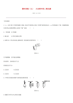 2019年中考化學(xué)一輪復(fù)習(xí) 第六單元 燃燒與燃料 課時(shí)訓(xùn)練09 大自然中的二氧化碳練習(xí) 魯教版.doc