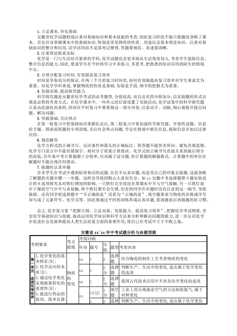 （课标通用）安徽省2019年中考化学总复习 分析与备考策略指导.doc_第2页