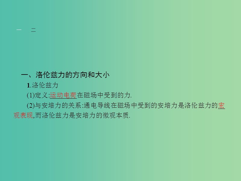 高中物理 第三章 第五节 运动电荷在磁场中受到的力课件 新人教版选修3-1.ppt_第3页