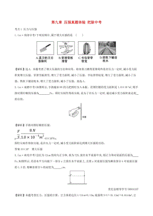 中考物理 第九章 壓強(qiáng)真題體驗(yàn) 把脈中考.doc