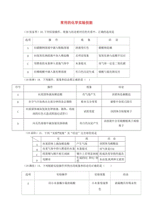 中考化學(xué)真題分類(lèi)匯編 3 化學(xué)實(shí)驗(yàn)與探究 考點(diǎn)16 常用的化學(xué)實(shí)驗(yàn)技能 3實(shí)驗(yàn)方案 1操作、現(xiàn)象和結(jié)論.doc