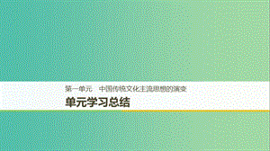 京津魯瓊專用2018秋高中歷史第一單元中國傳統(tǒng)文化主流思想的演變單元學(xué)習(xí)總結(jié)課件新人教版必修3 .ppt