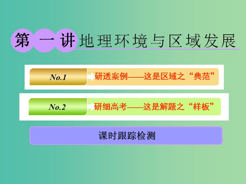 2019版高考地理一轮复习 第三部分 第二章 区域可持续发展——析其因、究其理、想其法 第一讲 地理环境与区域发展课件.ppt_第1页