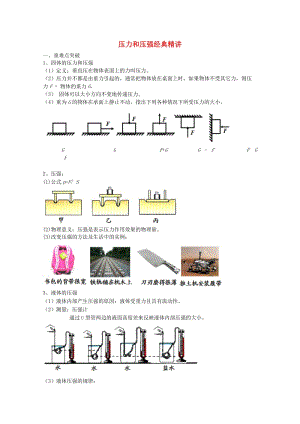 2019中考物理 重難點(diǎn)突破與金題精講《壓力和壓強(qiáng)》.doc