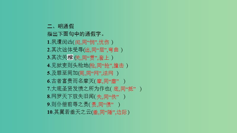 浙江省2020版高考语文一轮复习教材梳理文言文课件必修5 .ppt_第3页