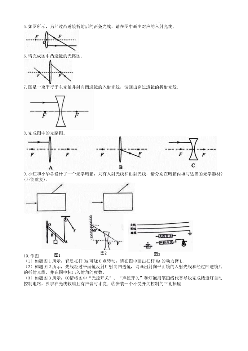 2019中考物理 知识点全突破系列 专题30 透镜的光路图.doc_第2页