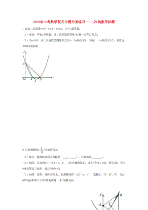 2019年中考數(shù)學(xué)專題復(fù)習(xí)分類練習(xí) 二次函數(shù)壓軸題.doc