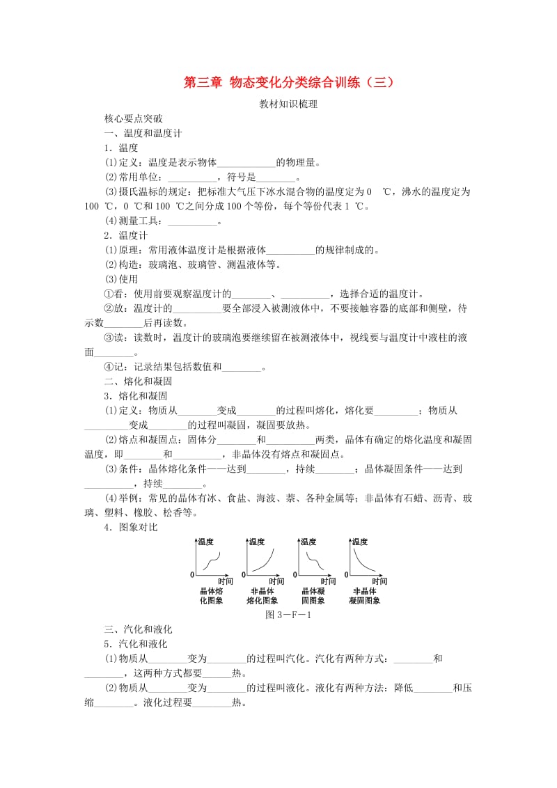 八年级物理上册 第三章 物态变化分类综合训练（三）知识梳理 （新版）新人教版.doc_第1页