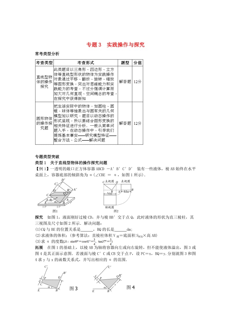 中考数学培优满分专题突破 专题3 实践操作与探究.doc_第1页