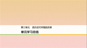 2017-2018學(xué)年高中歷史 第三單元 西方近代早期的改革單元學(xué)習(xí)總結(jié)課件 岳麓版選修1 .ppt