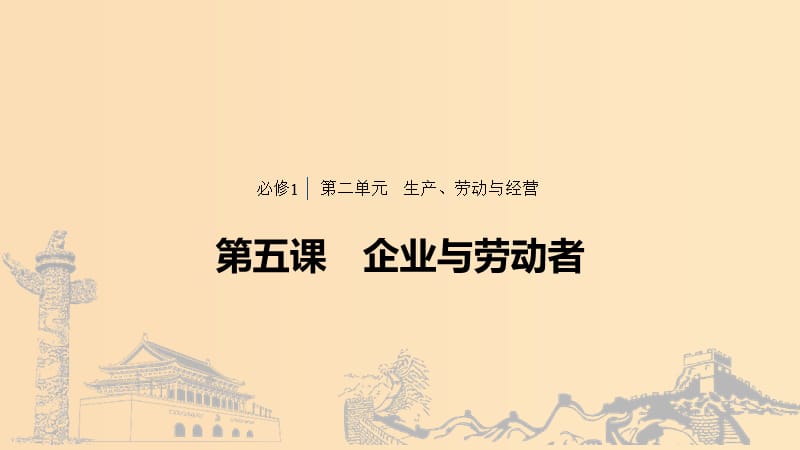 （浙江專用版）2020版高考政治大一輪復(fù)習 第二單元 生產(chǎn)、勞動與經(jīng)營 第五課 企業(yè)與勞動者課件.ppt_第1頁