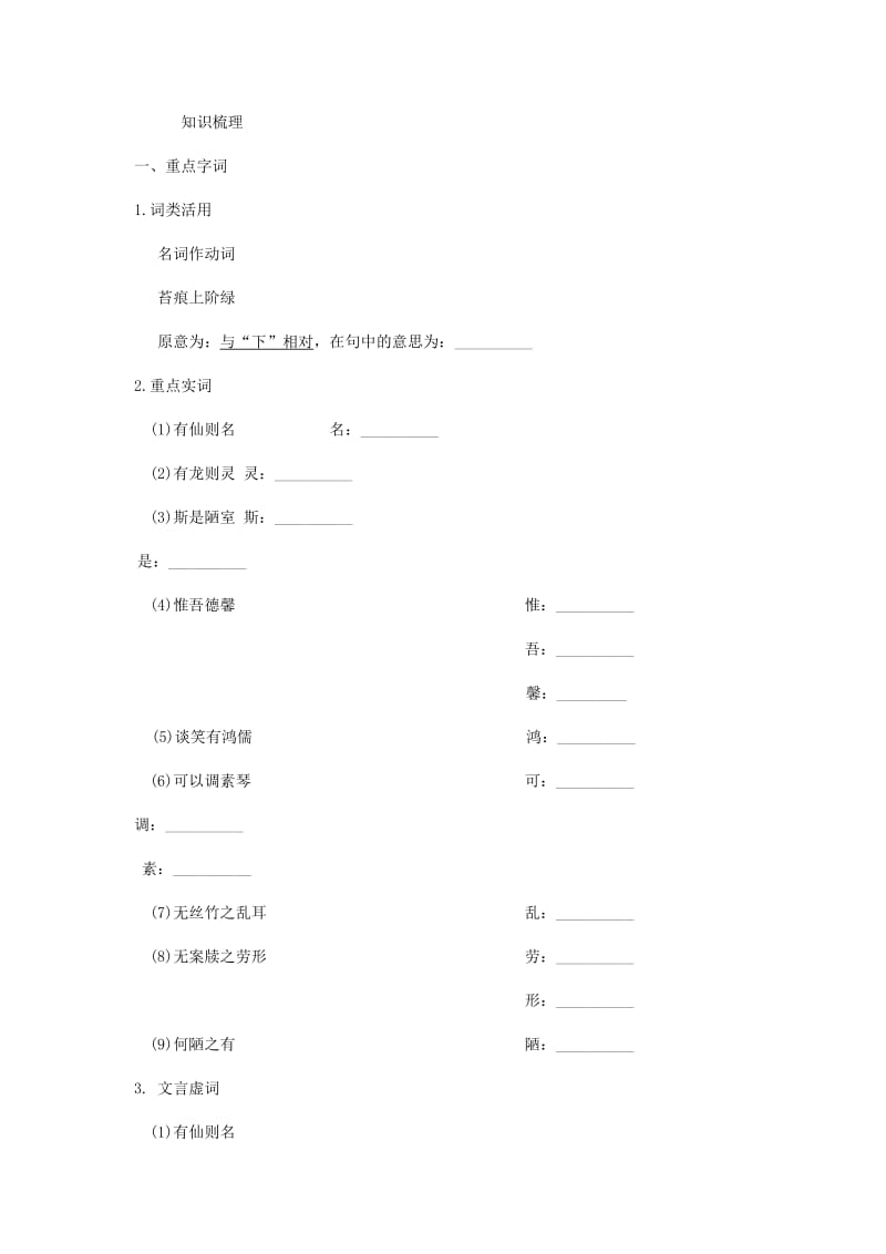 2019年中考语文专题复习精炼课内文言文阅读第2篇陋室铭.doc_第2页