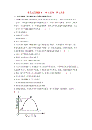 2019中考道德與法治二輪復(fù)習(xí) 考點過關(guān)練測8 學(xué)習(xí)壓力 學(xué)習(xí)觀念試題.doc