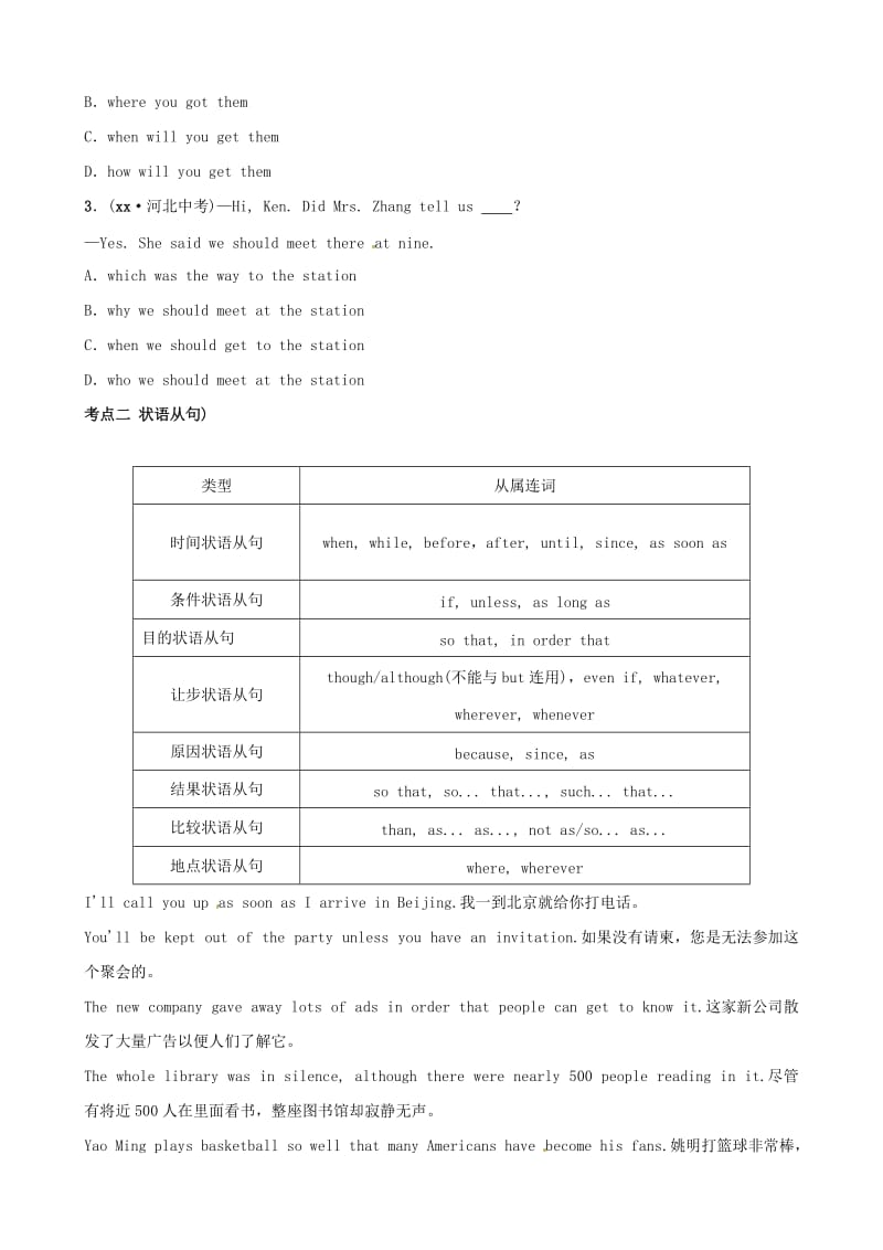 2019中考英语二轮复习 语法突破十三 复合句考点剖析（讲义五四制）.doc_第2页