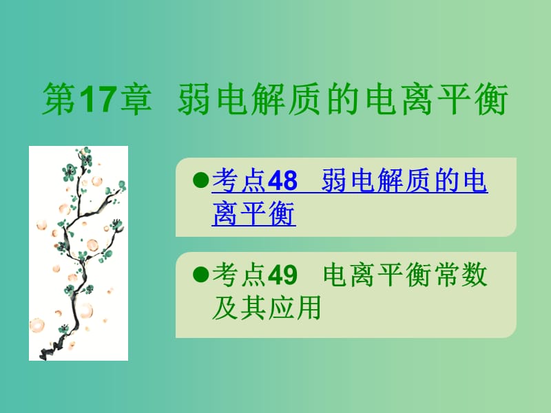 600分考点 700分考法（A版）2019版高考化学总复习 第17章 弱电解质的电离平衡课件.ppt_第1页