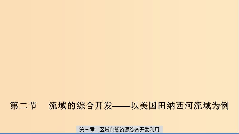 2019-2020版高中地理 第三章 區(qū)域自然資源綜合開發(fā)利用 第二節(jié) 流域的綜合開發(fā)——以美國田納西河流域為例課件 新人教版必修3.ppt_第1頁