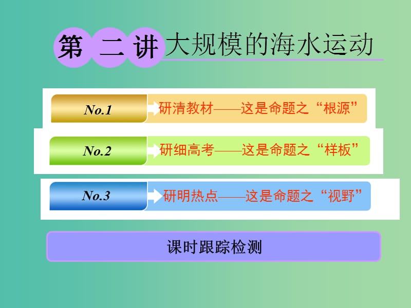 2019版高考地理一輪復(fù)習(xí) 第一部分 第三章 地球上的水 第二講 大規(guī)模的海水運(yùn)動(dòng)課件.ppt_第1頁(yè)