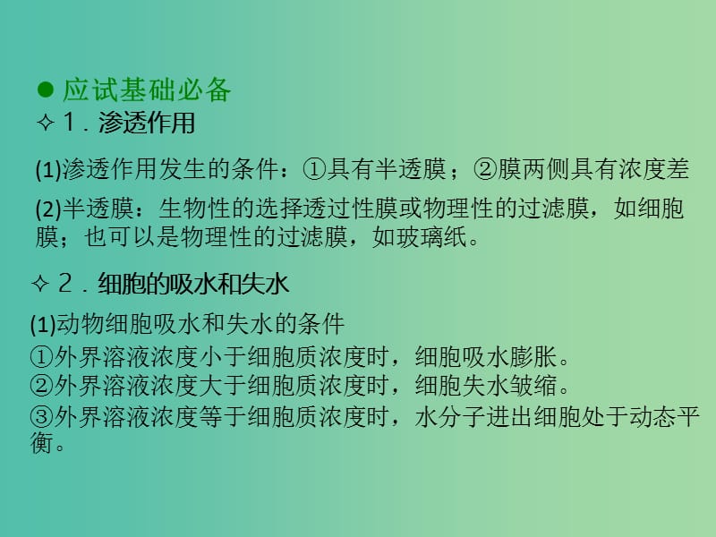 600分考点 700分考法（A版）2019版高考生物总复习 第三章 物质出入细胞的方式课件.ppt_第3页