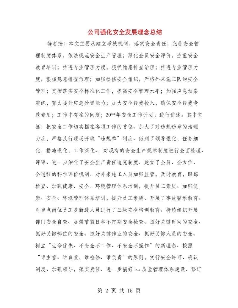 公司强化安全发展理念总结.doc_第2页