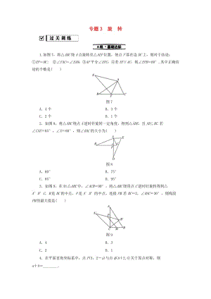 2018-2019學(xué)年九年級數(shù)學(xué)上冊 期末復(fù)習(xí) 專題3 旋轉(zhuǎn)測試題 （新版）新人教版.doc