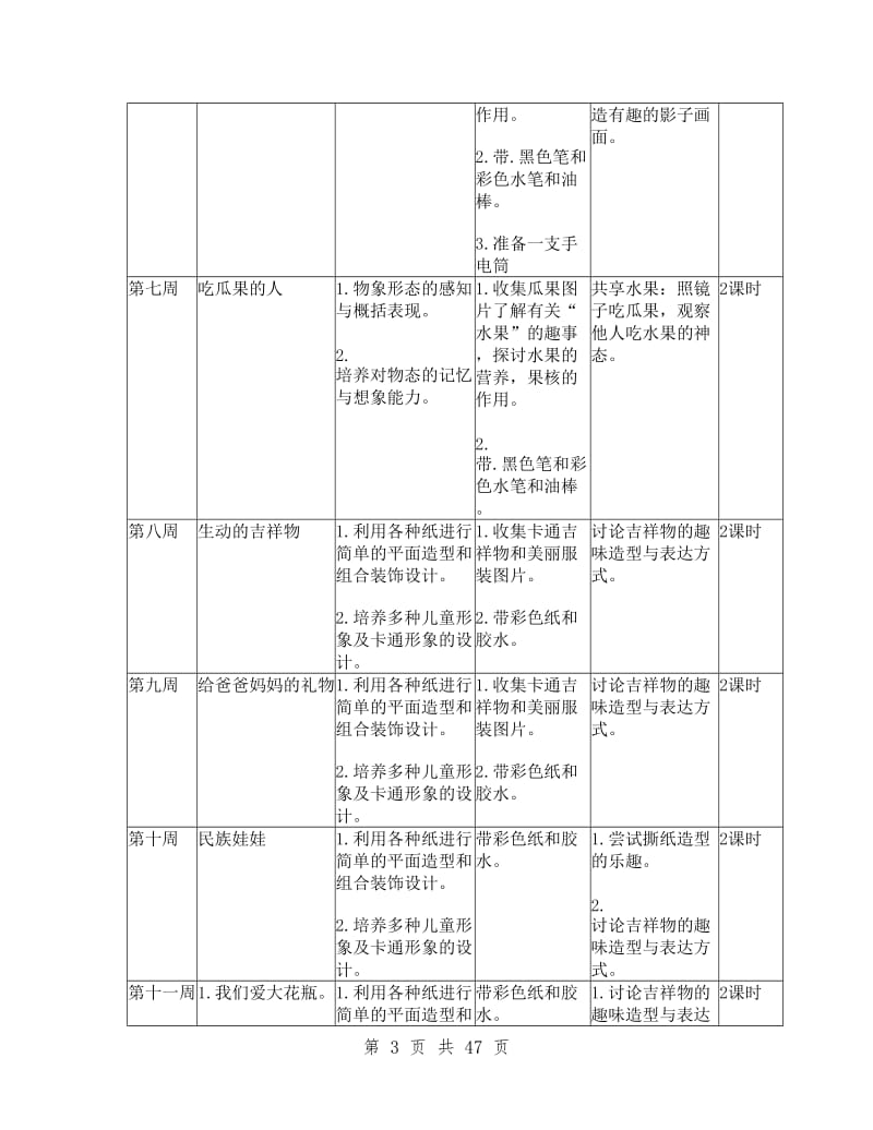 岭南版二年级下册美术全册教案.doc_第3页