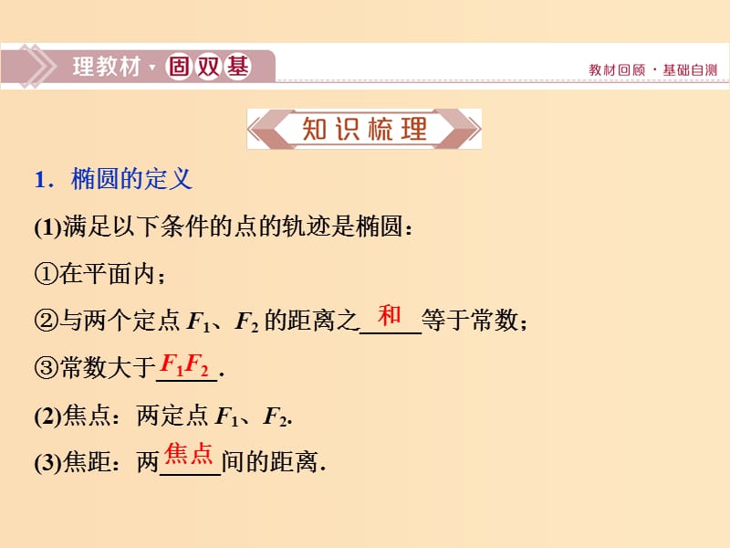 （江苏专用）2020版高考数学大一轮复习 第八章 平面解析几何 5 第5讲 椭圆课件 文.ppt_第2页