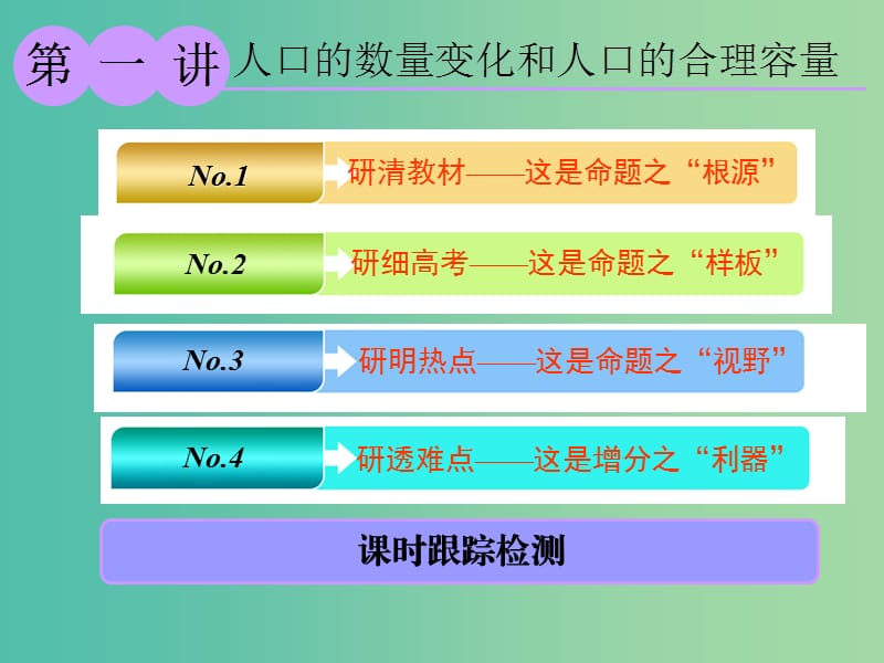 2019版高考地理一輪復(fù)習(xí) 第二部分 第一章 人口的變化 第一講 人口的數(shù)量變化和人口的合理容量課件.ppt_第1頁