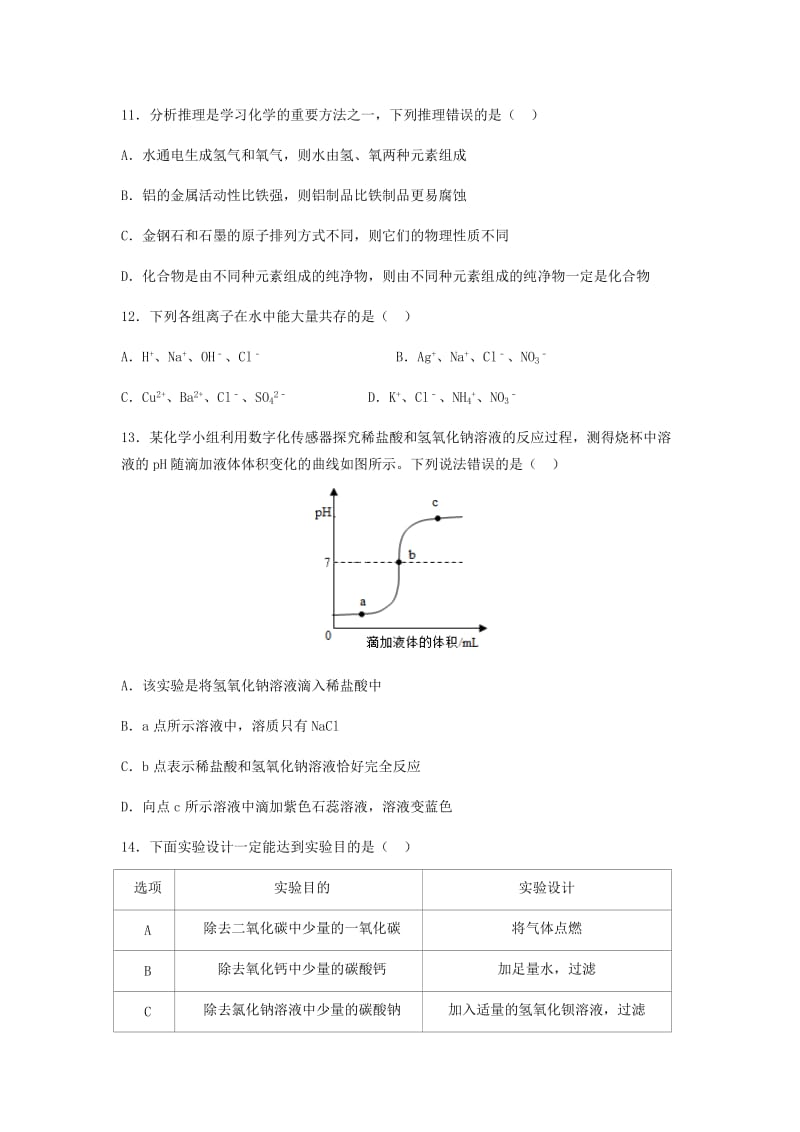 内蒙古赤峰市中考化学真题试题（含解析）.doc_第3页