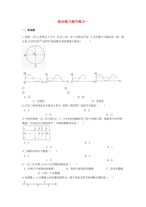 2019中考數(shù)學(xué) 綜合能力提升練習(xí)一（含解析）.doc