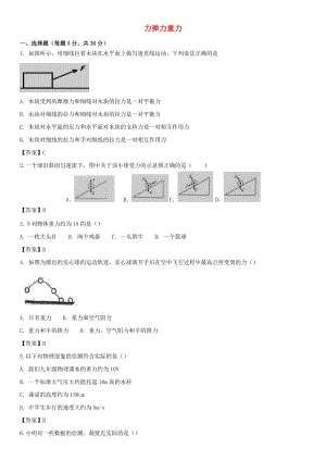 2019屆中考物理 第一輪 知識點(diǎn)復(fù)習(xí) 力 彈力 重力.doc