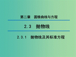 2020版高中數(shù)學(xué) 第二章 圓錐曲線與方程 2.3.1 拋物線及其標準方程（第2課時）課件 新人教B版選修1 -1.ppt