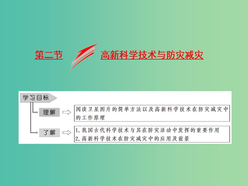 2019高中地理 第四章 防灾与减灾 第二节 高新科学技术与防灾减灾课件 湘教版选修5.ppt_第1页