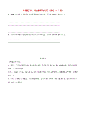 山東省泰安市2019年中考語文 專題復(fù)習(xí)六 語言積累與運用（課時2）習(xí)題1.doc