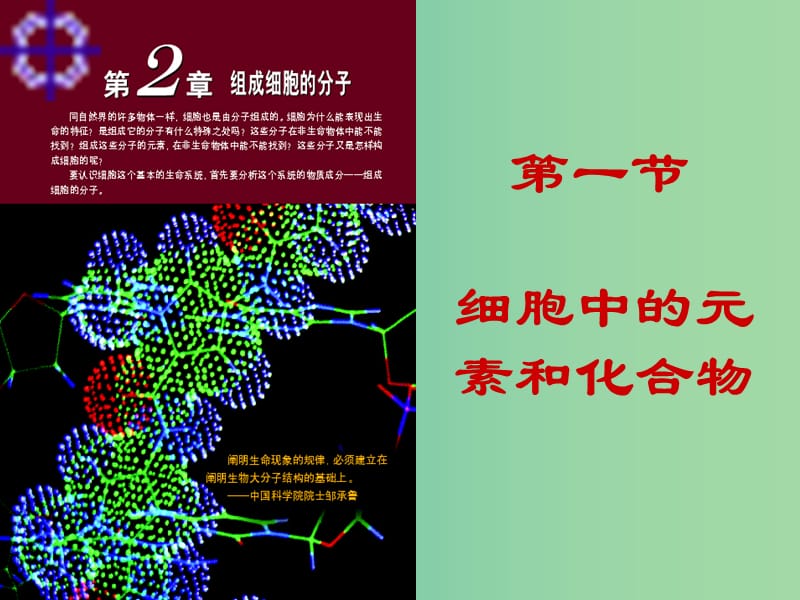 高中生物 2.1細胞中的元素和化合物課件 新人教版必修1.ppt_第1頁