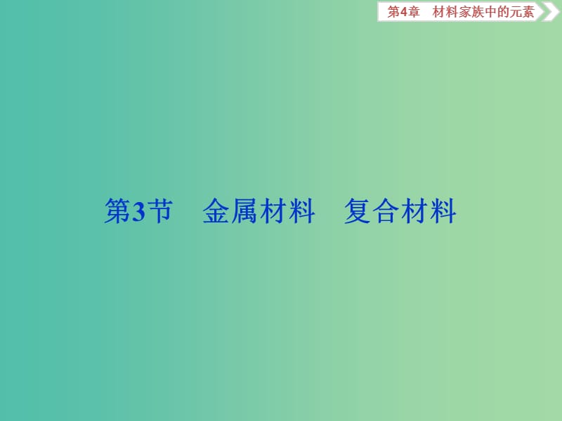 2020版高考化學大一輪復習 第4章 材料家族中的元素 5 第3節(jié) 金屬材料 復合材料課件 魯科版.ppt_第1頁