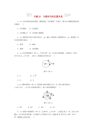 2019年中考數(shù)學(xué)專題復(fù)習(xí)小練習(xí) 專題20 與圓有關(guān)的位置關(guān)系.doc