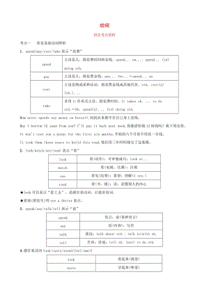 山東省濱州市2019年中考英語語法專項(xiàng)復(fù)習(xí) 語法九 動(dòng)詞語法考點(diǎn)剖析.doc