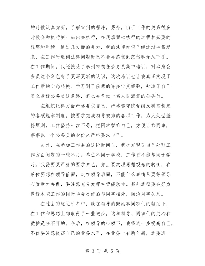 初任公务员年终小结(法院）.doc_第3页