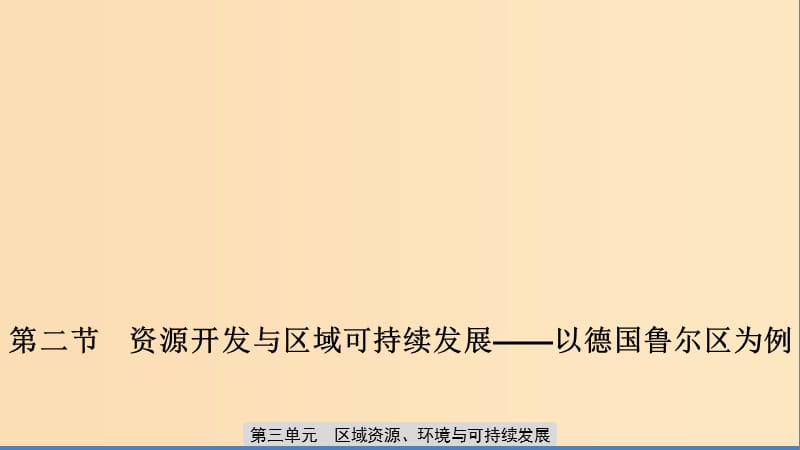 2019-2020版高中地理 第三單元 區(qū)域資源、環(huán)境與可持續(xù)發(fā)展 第二節(jié) 資源開發(fā)與區(qū)域可持續(xù)發(fā)展——以德國魯爾區(qū)為例課件 魯教版必修3.ppt_第1頁