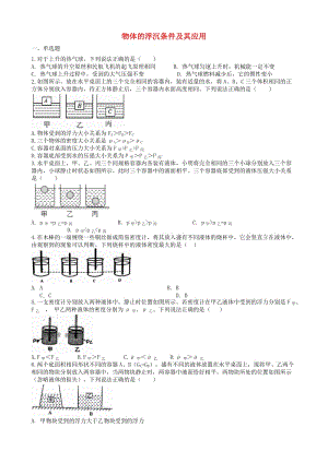 2019中考物理 知識(shí)點(diǎn)全突破系列 專題19 物體的浮沉條件及其應(yīng)用.doc