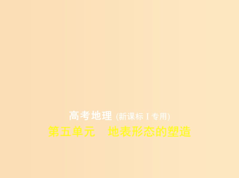 （5年高考3年模拟 课标I卷B版）2019年高考地理 第五单元 地表形态的塑造课件.ppt_第1页