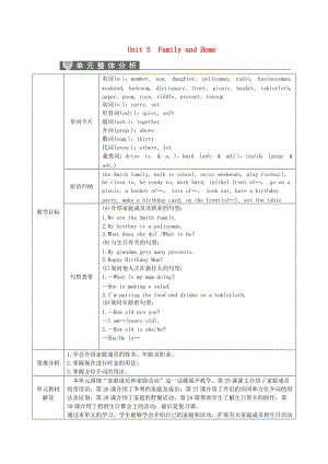 2018-2019學(xué)年七年級(jí)英語上冊(cè) Unit 5 Family and Home單元整體分析、話題相關(guān)鏈接 （新版）冀教版.doc