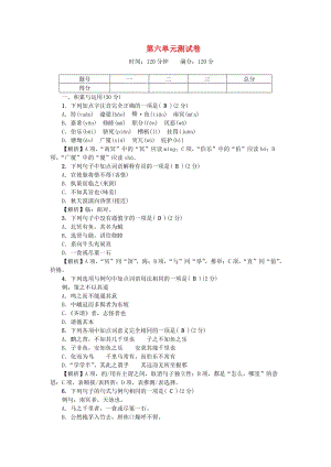 八年級(jí)語(yǔ)文下冊(cè) 第六單元綜合測(cè)試卷 新人教版.doc