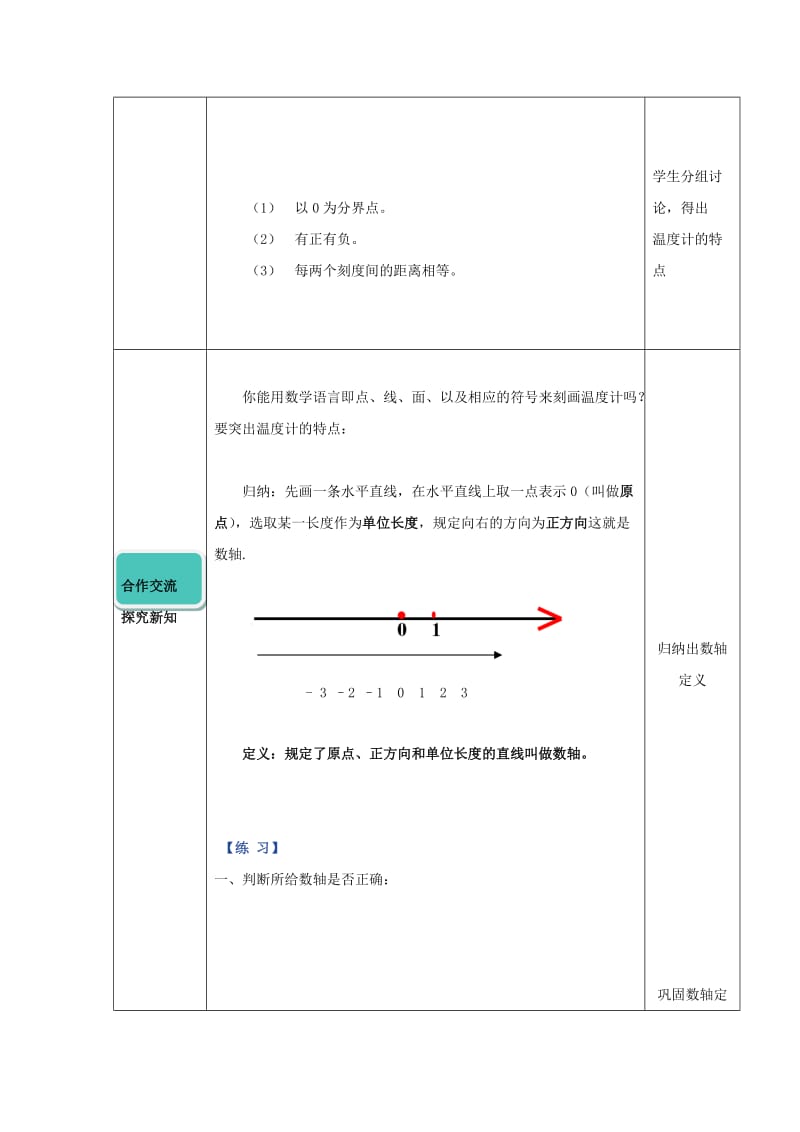 七年级数学上册 第二章 有理数 2.2 数轴教学设计 （新版）青岛版.doc_第2页