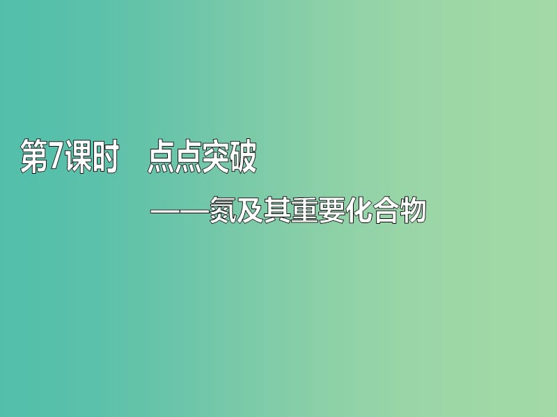 （新課改省份專(zhuān)版）2020高考化學(xué)一輪復(fù)習(xí) 4.7 點(diǎn)點(diǎn)突破 氮及其重要化合物課件.ppt_第1頁(yè)