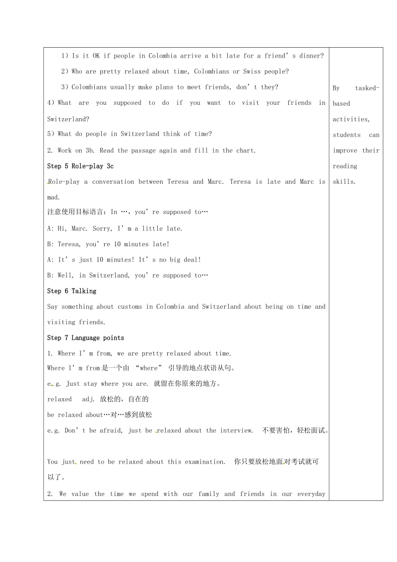 九年级英语全册 Unit 10 You’re supposed to shake hands Section A 3a-3c教案 人教新目标版.doc_第2页