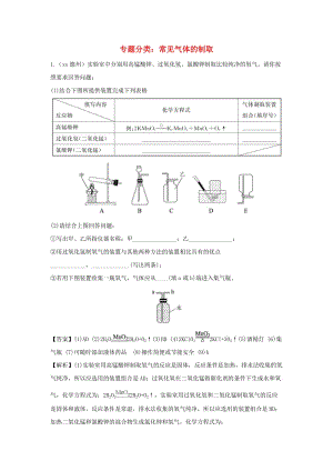 中考化學(xué)真題分類匯編 專題分類 常見氣體的制?。ê馕觯?doc