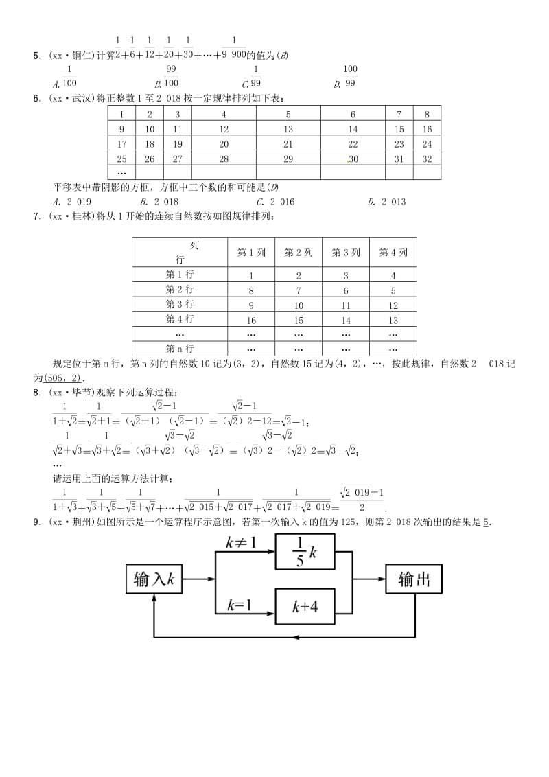 2019年中考数学复习 专题复习（二）规律与猜想练习.doc_第2页