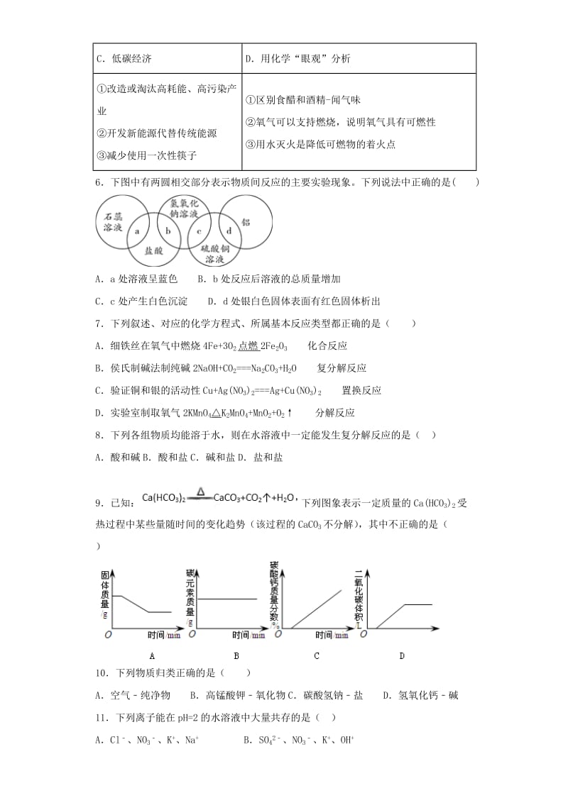 九年级化学下册 第十一单元《盐化肥》检测题（含解析）（新版）新人教版.doc_第2页